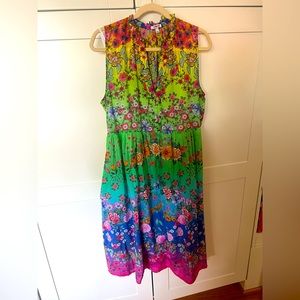 Johnny Was floral midi dress L